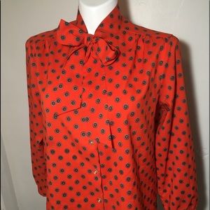 Vintage tie neck blouse